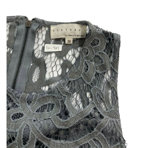 Flutter Dance & Marvel Women Size Medium Gray Lace Dress (30-481) - Picture 3 of 6